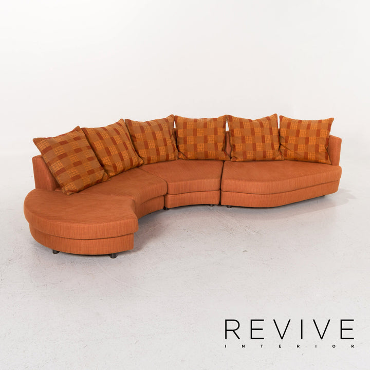 Rolf Benz 4500 canapé d'angle en tissu canapé Orange #13337