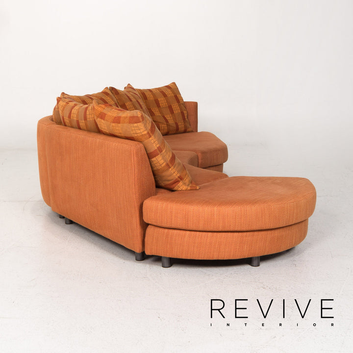 Rolf Benz 4500 canapé d'angle en tissu canapé Orange #13337