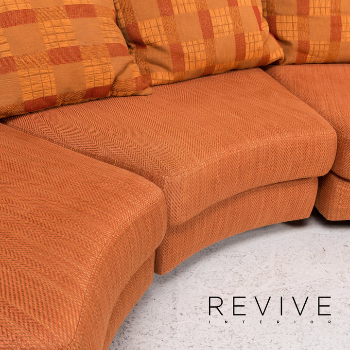 Rolf Benz 4500 canapé d'angle en tissu canapé Orange #13337