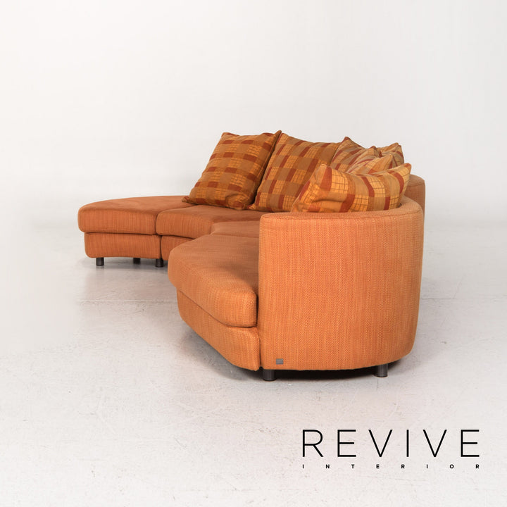 Rolf Benz 4500 canapé d'angle en tissu canapé Orange #13337