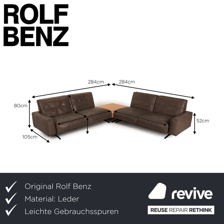 Rolf Benz 50 Leder Sofa Braun Ecksofa Couch