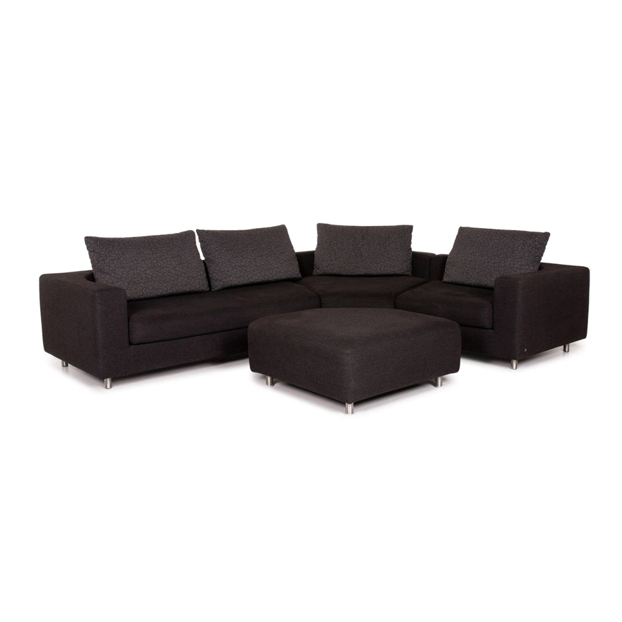 Rolf Benz 546 Stoff Ecksofa inkl. Hocker Anthrazit Sofa Couch #13613