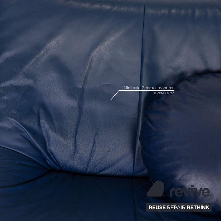 Rolf Benz 625 leather armchair blue