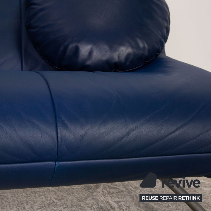 Rolf Benz 625 leather armchair blue