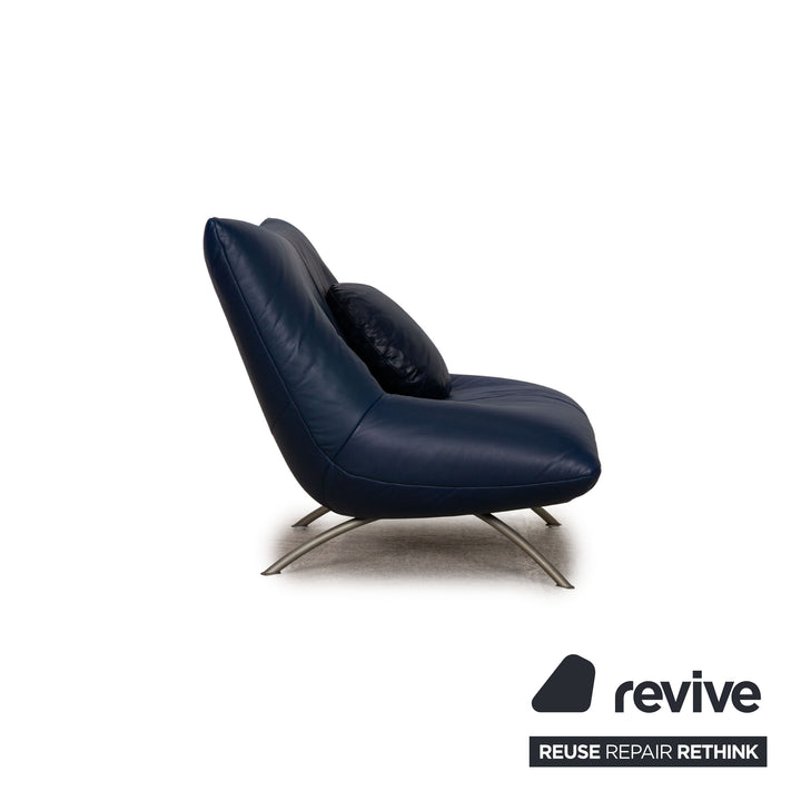 Rolf Benz 625 leather armchair blue