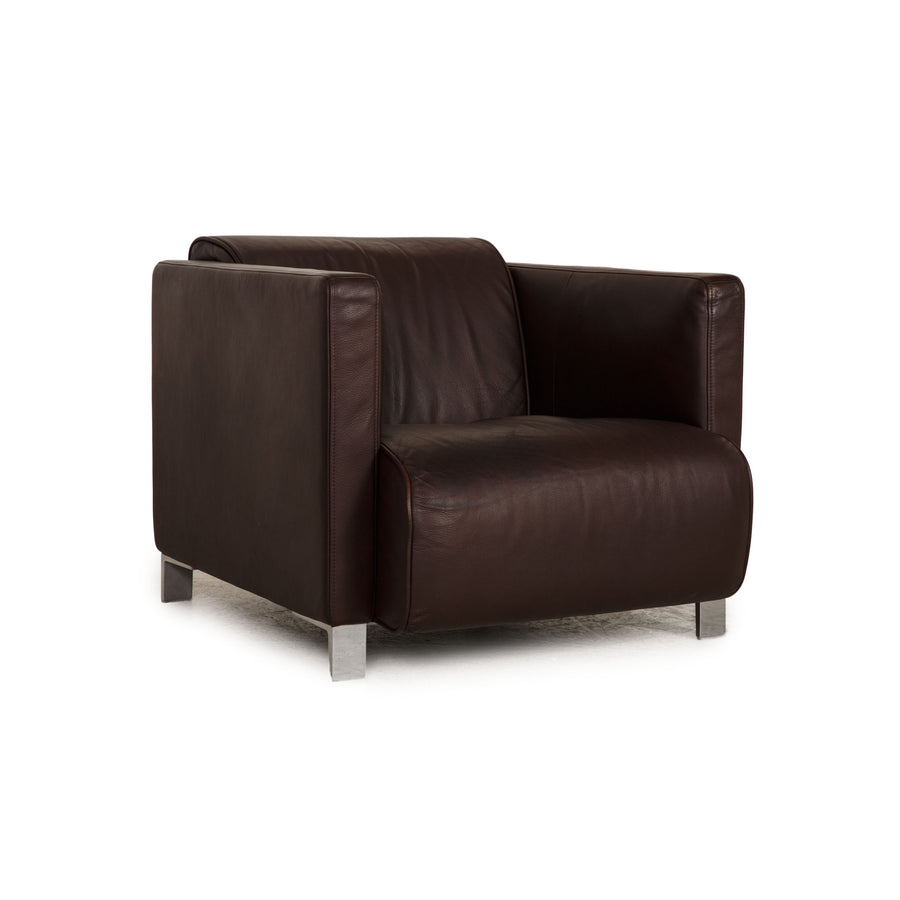 Fauteuil en cuir Rolf Benz 6300 marron foncé