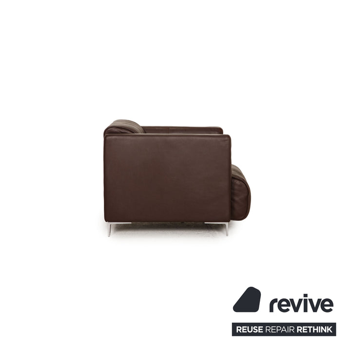 Fauteuil en cuir Rolf Benz 6300 marron foncé