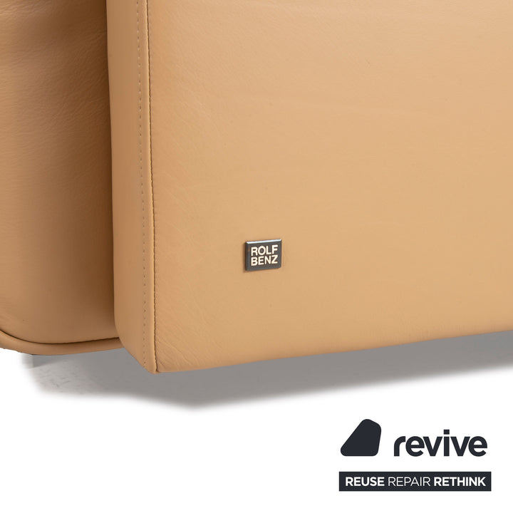 Rolf Benz 6300 leather sofa beige four-seater couch