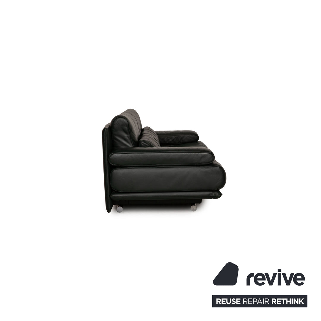 Rolf Benz 6500 Leder Dreisitzer Dunkelgrün Sofa Couch