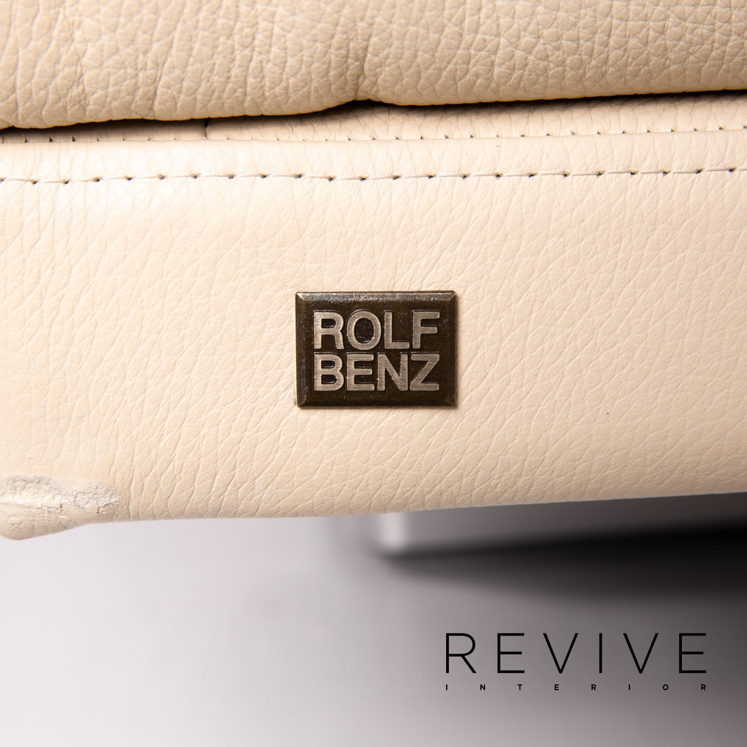 Rolf Benz 6500 Leder Sofa Beige Dreisitzer Couch #14188