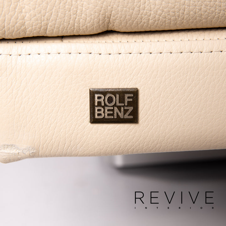 Rolf Benz 6500 Leder Sofa Beige Dreisitzer Couch #14188