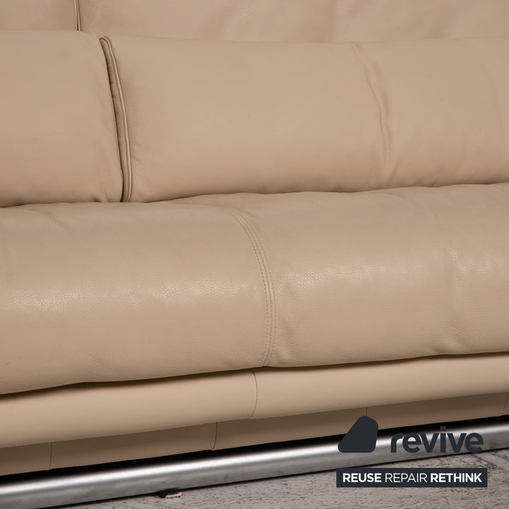 Rolf Benz 6500 leather sofa set beige two-seater three-seater couch function