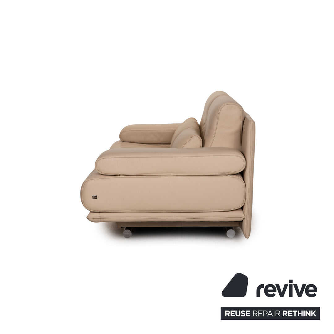 Rolf Benz 6500 leather sofa set beige two-seater three-seater couch function