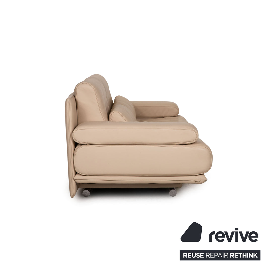 Rolf Benz 6500 leather sofa set beige two-seater three-seater couch function