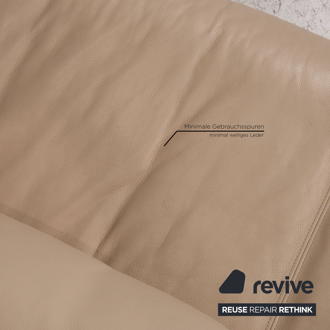 Rolf Benz 6500 leather sofa set beige two-seater three-seater couch function