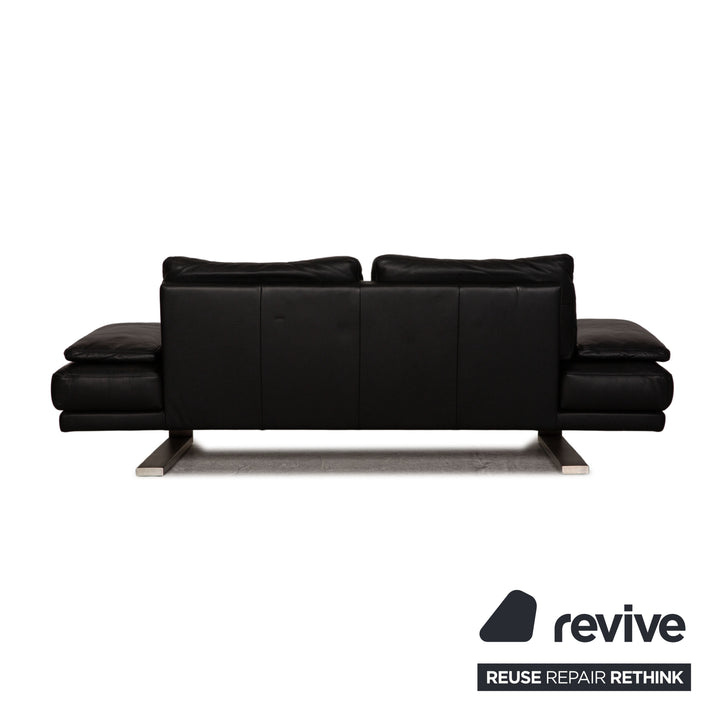 Rolf Benz 6600 Leder Dreisitzer Schwarz Sofa Couch