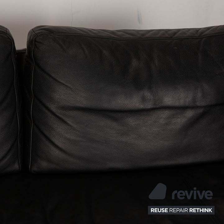 Rolf Benz 6600 Leder Dreisitzer Schwarz Sofa Couch