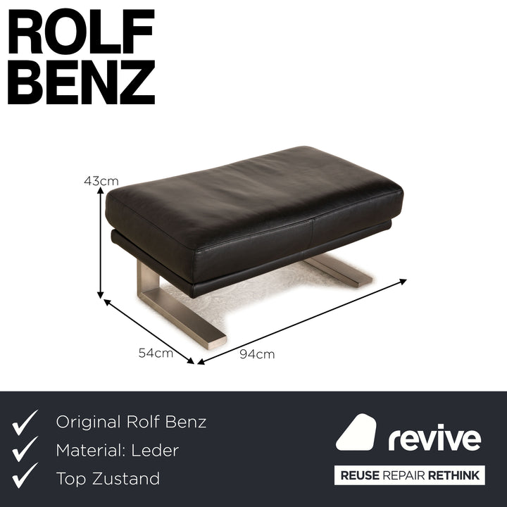 Rolf Benz 6600 Leder Hocker Schwarz