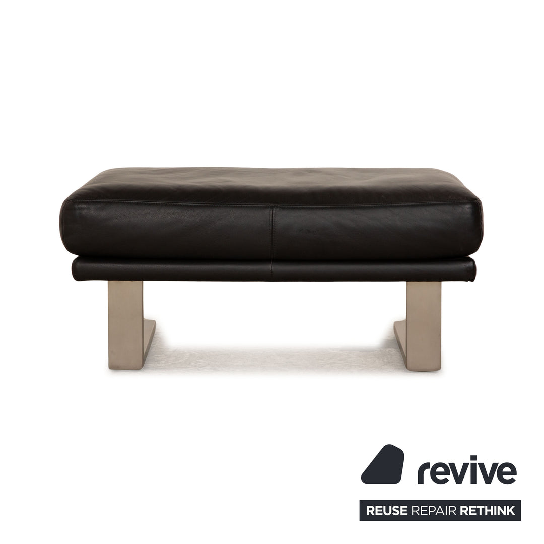 Rolf Benz 6600 Leder Hocker Schwarz