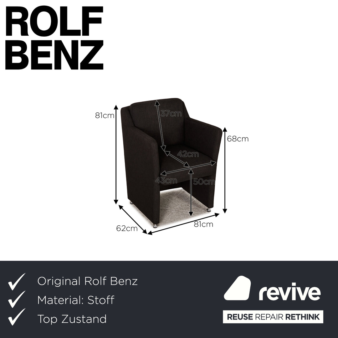 Rolf Benz 7100 fabric armchair anthracite