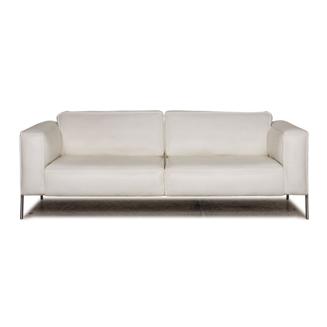 Rolf Benz Bacio leather sofa white three-seater couch