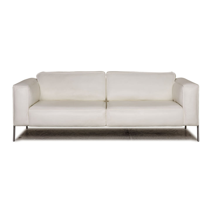 Rolf Benz Bacio leather sofa white three-seater couch