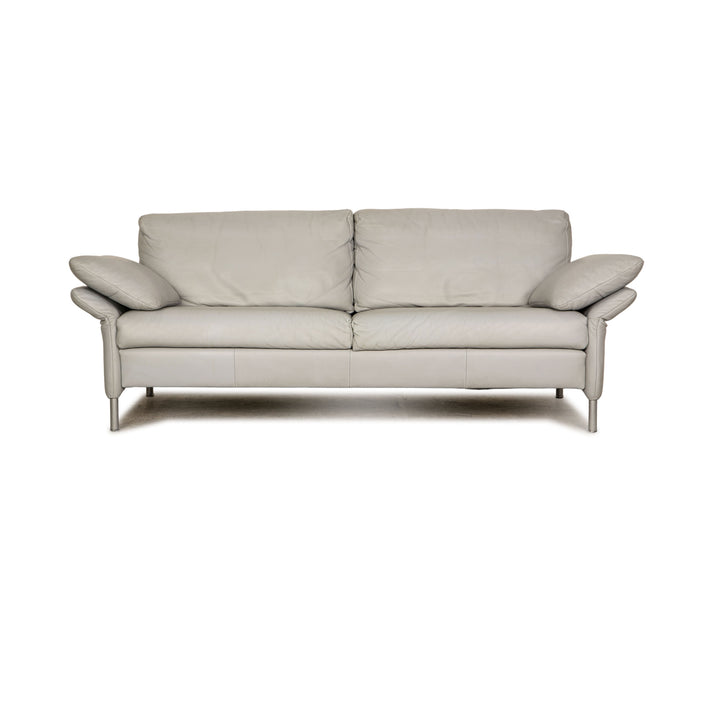 Rolf Benz BMP 650 leather three-seater ice blue sofa couch