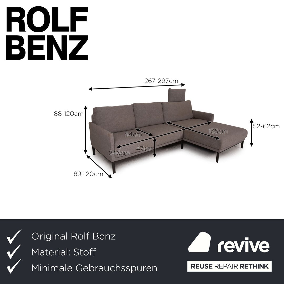 Rolf Benz Cara Stoff Sofa Braun Ecksofa Couch