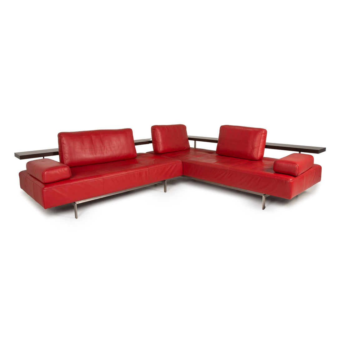 Rolf Benz Dono Leder Ecksofa Rot Couch Sofa