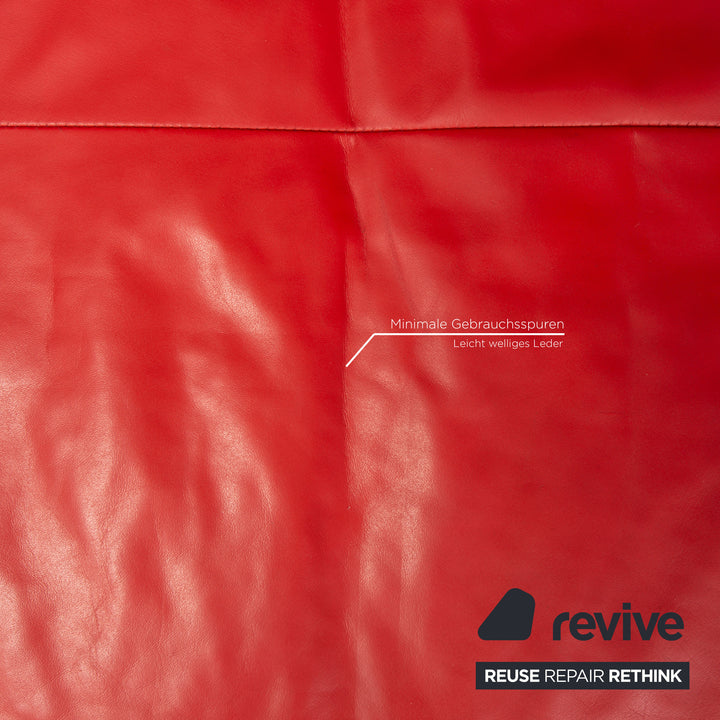 Rolf Benz Dono Leder Ecksofa Rot Couch Sofa