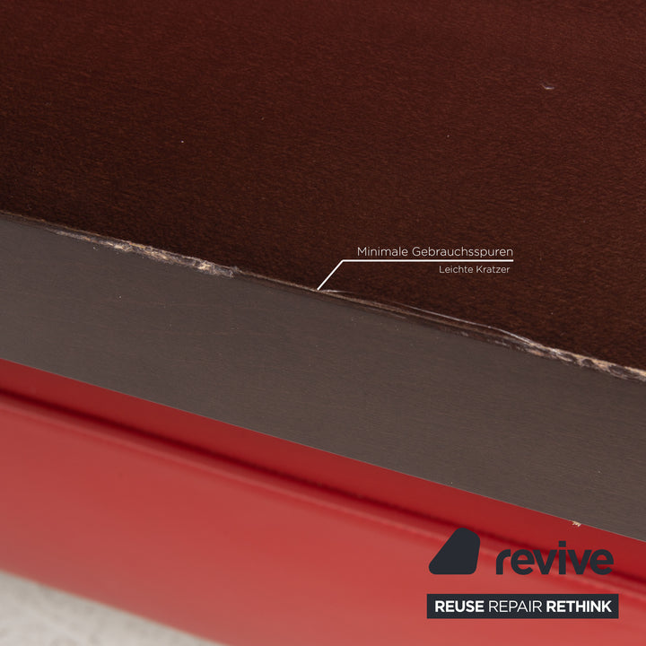 Rolf Benz Dono Leder Ecksofa Rot Couch Sofa