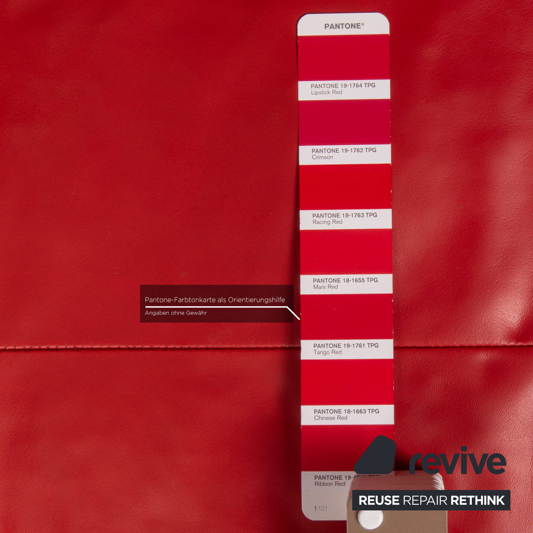 Rolf Benz Dono Leder Ecksofa Rot Couch Sofa