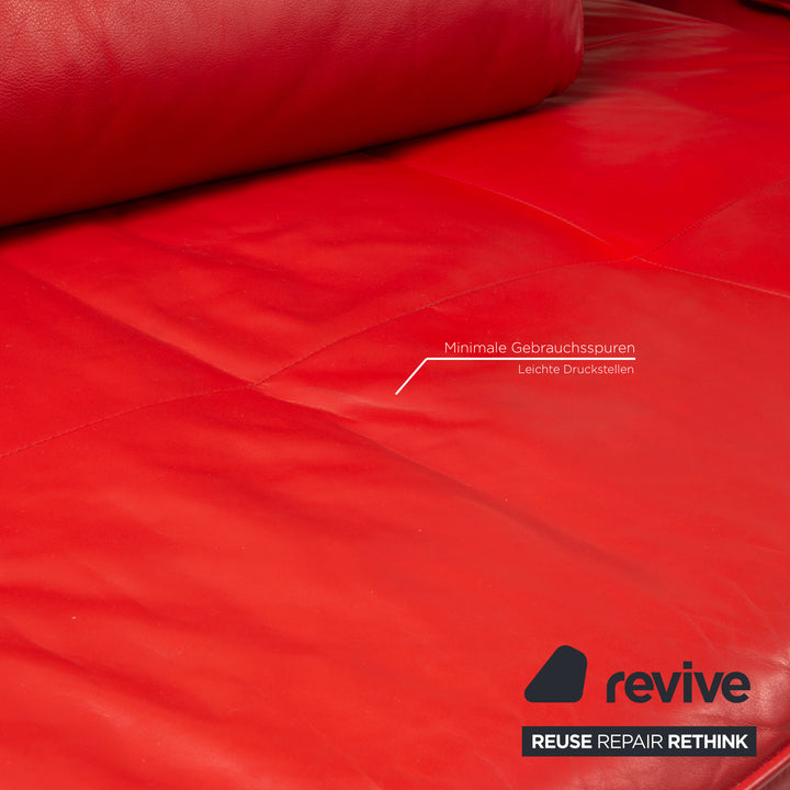 Rolf Benz Dono Leder Ecksofa Rot Couch Sofa