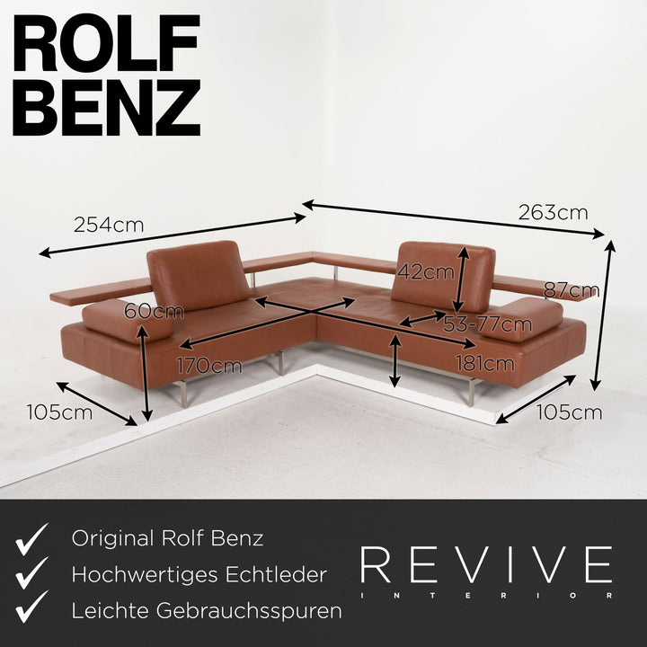 Rolf Benz Dono Leder Sofa Cognac Ecksofa #12433