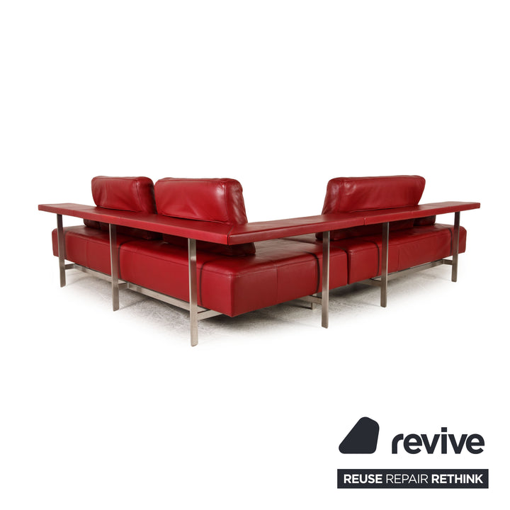 Rolf Benz Dono Leder Sofa Rot Ecksofa Couch