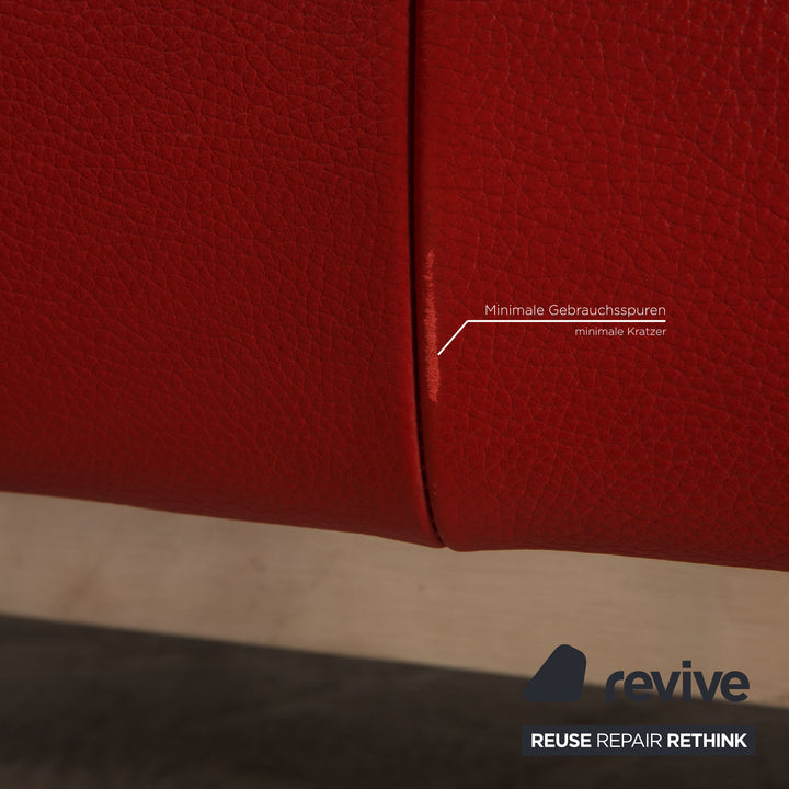 Rolf Benz Dono Leder Sofa Rot Ecksofa Couch