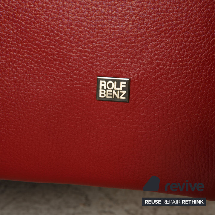 Rolf Benz Dono Leder Sofa Rot Ecksofa Couch