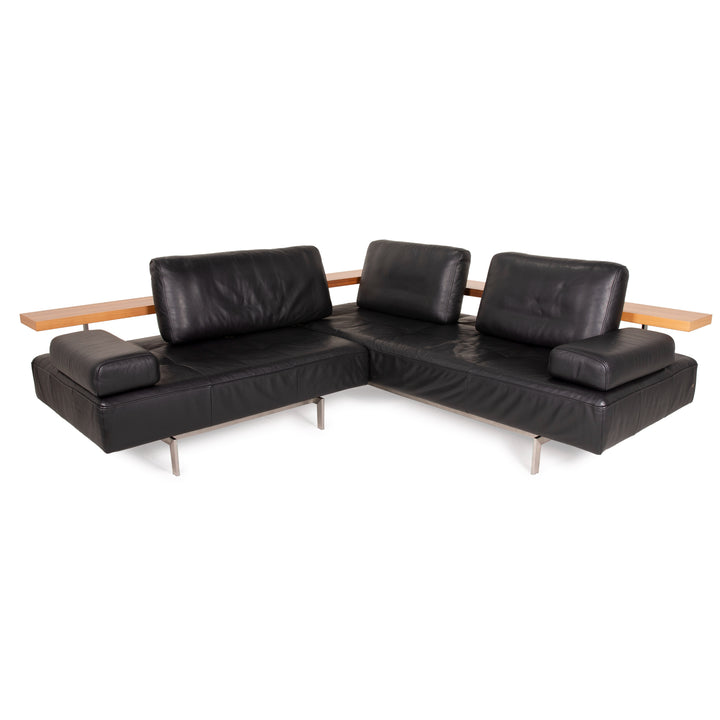 Rolf Benz Dono Leder Sofa Schwarz Ecksofa