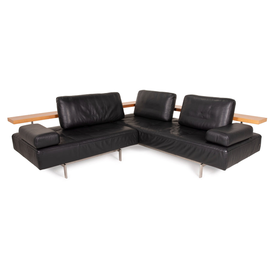 Rolf Benz Dono Leder Sofa Schwarz Ecksofa