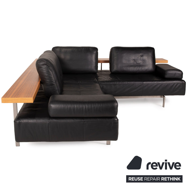 Rolf Benz Dono Leder Sofa Schwarz Ecksofa