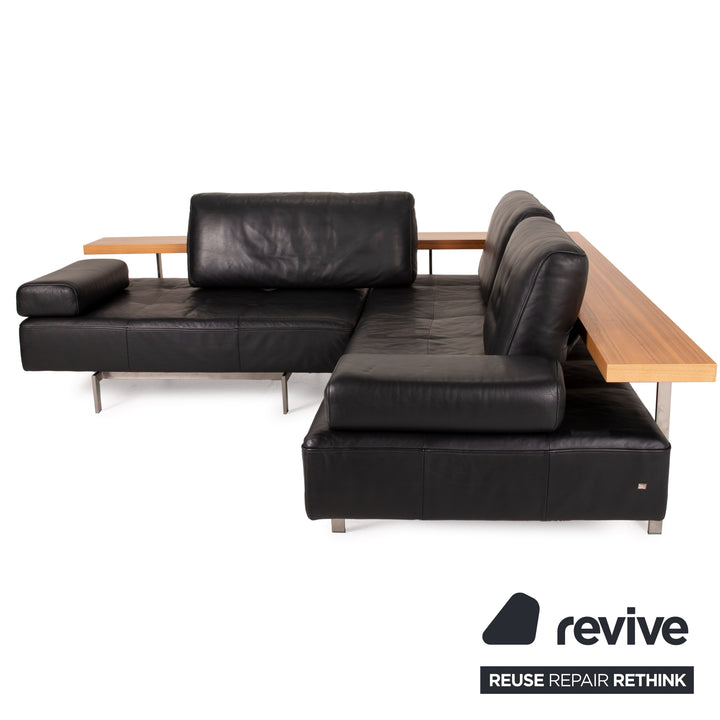 Rolf Benz Dono Leder Sofa Schwarz Ecksofa