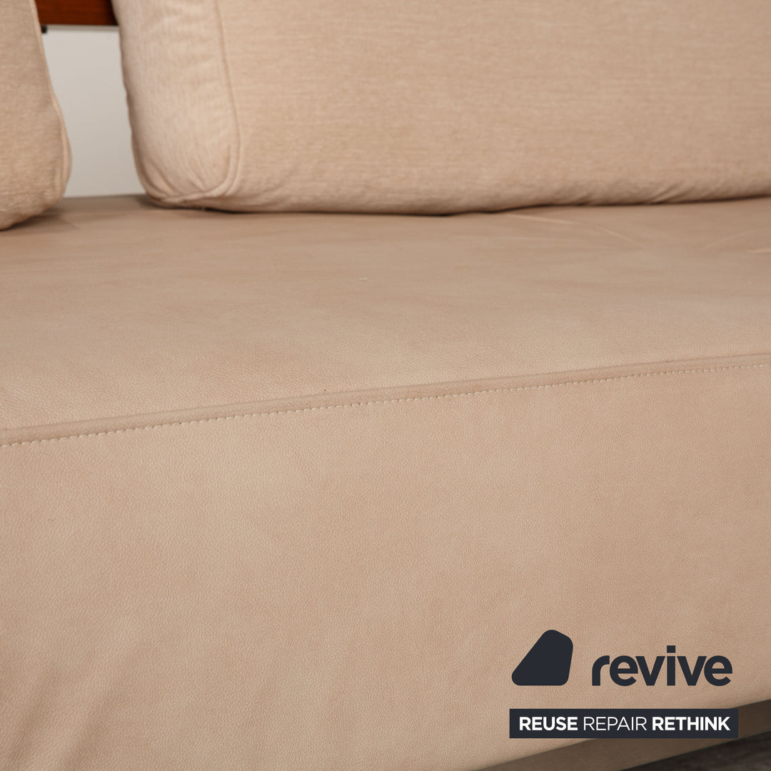 Rolf Benz Dono Stoff Sofa Beige Ecksofa Couch Mikrofaser Neubezug