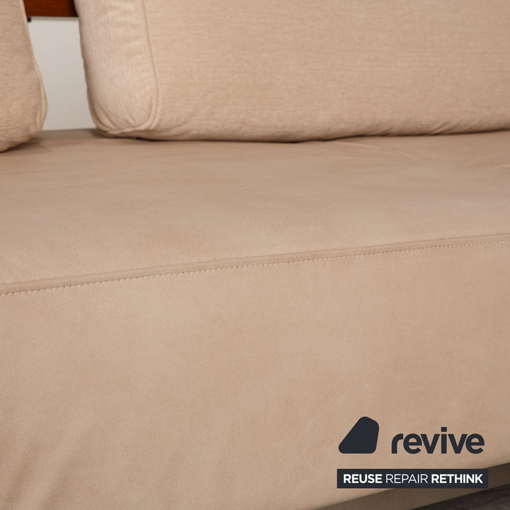 Rolf Benz Dono Stoff Sofa Beige Ecksofa Couch Mikrofaser Neubezug