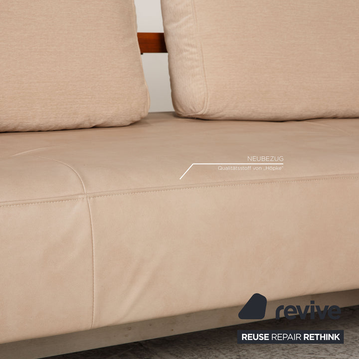 Rolf Benz Dono Stoff Sofa Beige Ecksofa Couch Mikrofaser Neubezug