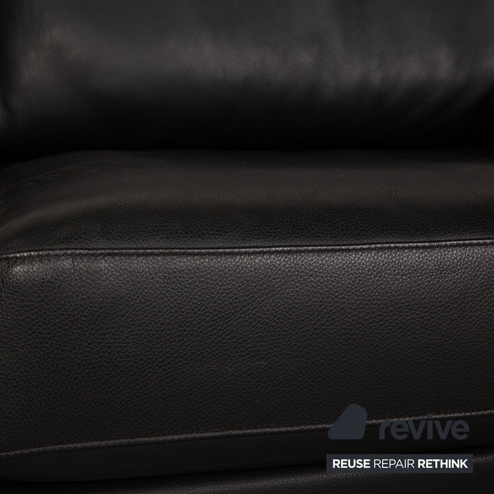 Rolf Benz Ego Leder Dreisitzer Schwarz Sofa Couch