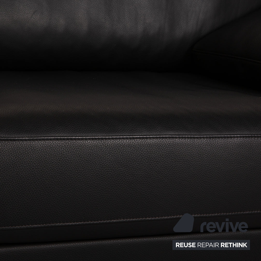 Rolf Benz Ego Leder Dreisitzer Schwarz Sofa Couch
