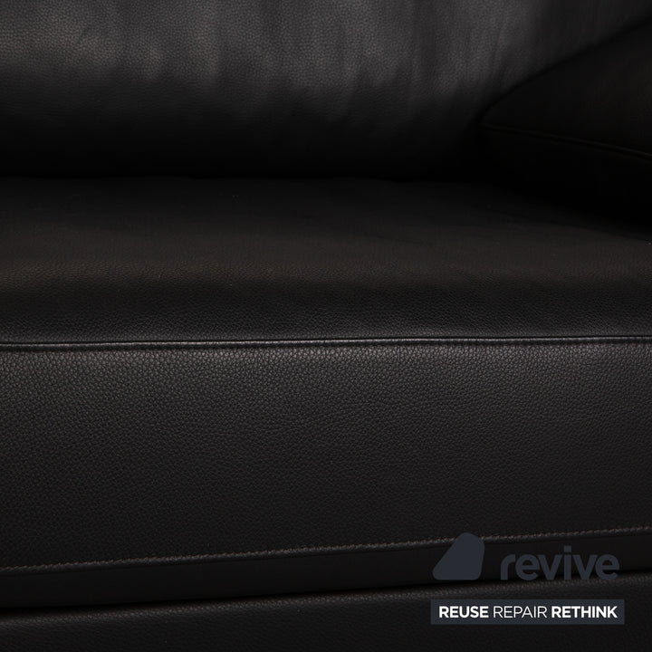 Rolf Benz Ego Leder Dreisitzer Schwarz Sofa Couch