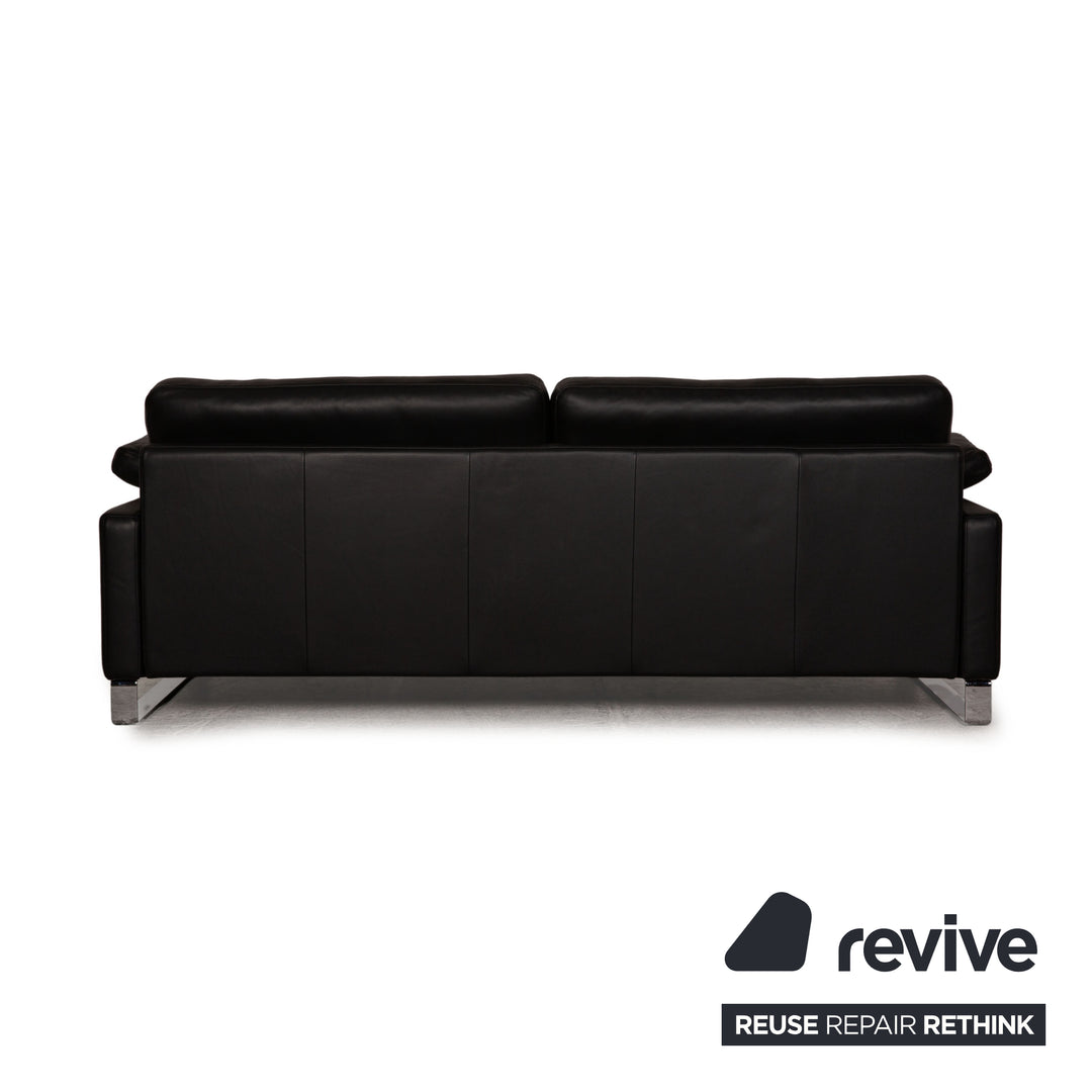 Rolf Benz Ego Leder Dreisitzer Schwarz Sofa Couch