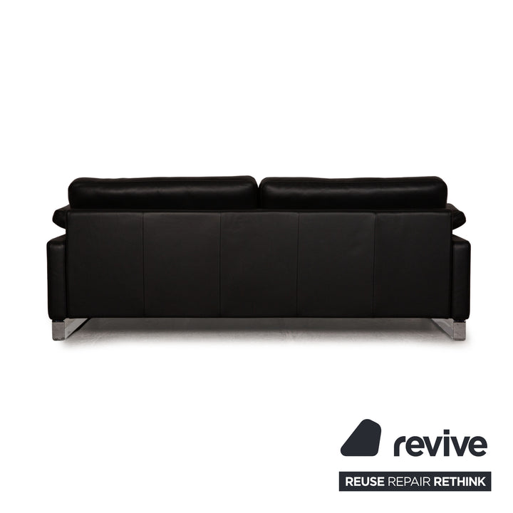 Rolf Benz Ego Leder Dreisitzer Schwarz Sofa Couch