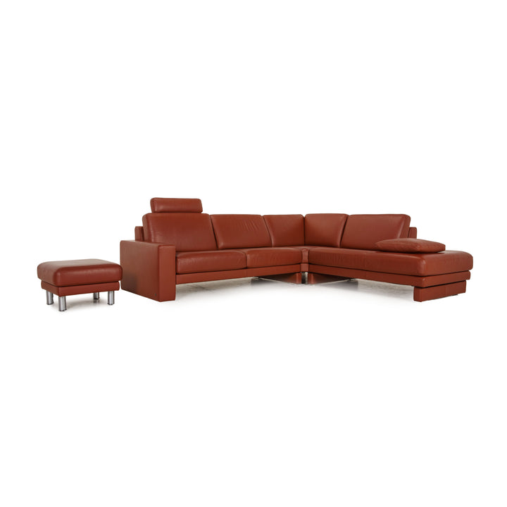 Rolf Benz Ego ensemble de canapé en cuir marron tabouret de canapé d'angle